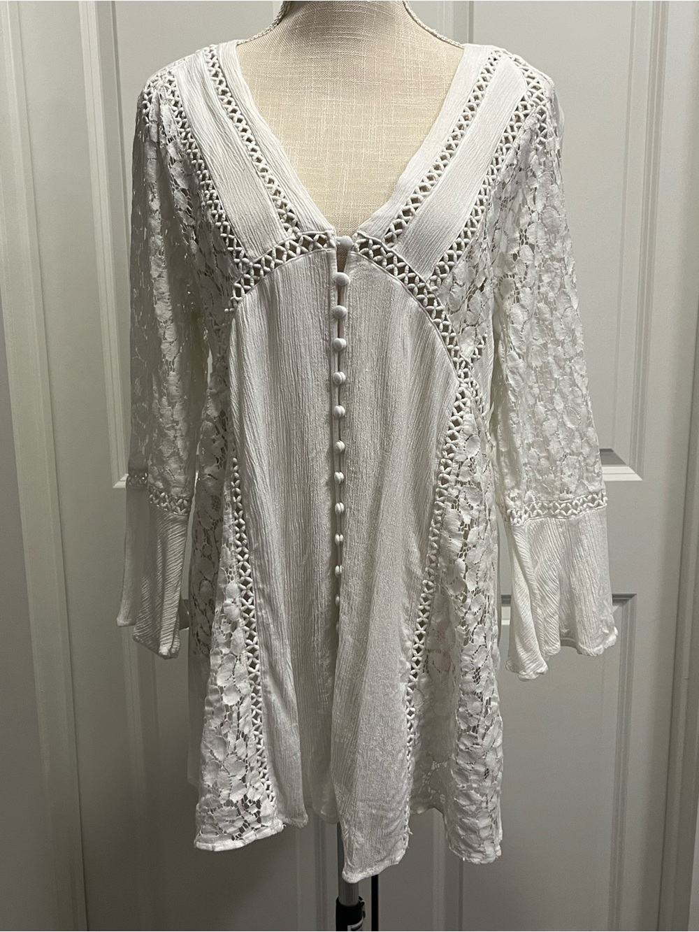 Boho Lace Tunic Top Women’s Medium Renaissance Fairy Cottagecore